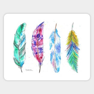 Watercolor Feathers Magnet